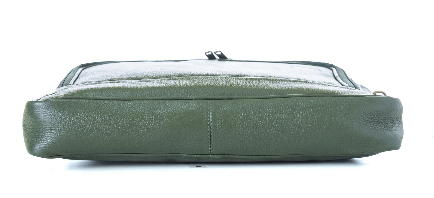 Green Hide Verve Leather Laptop Bag