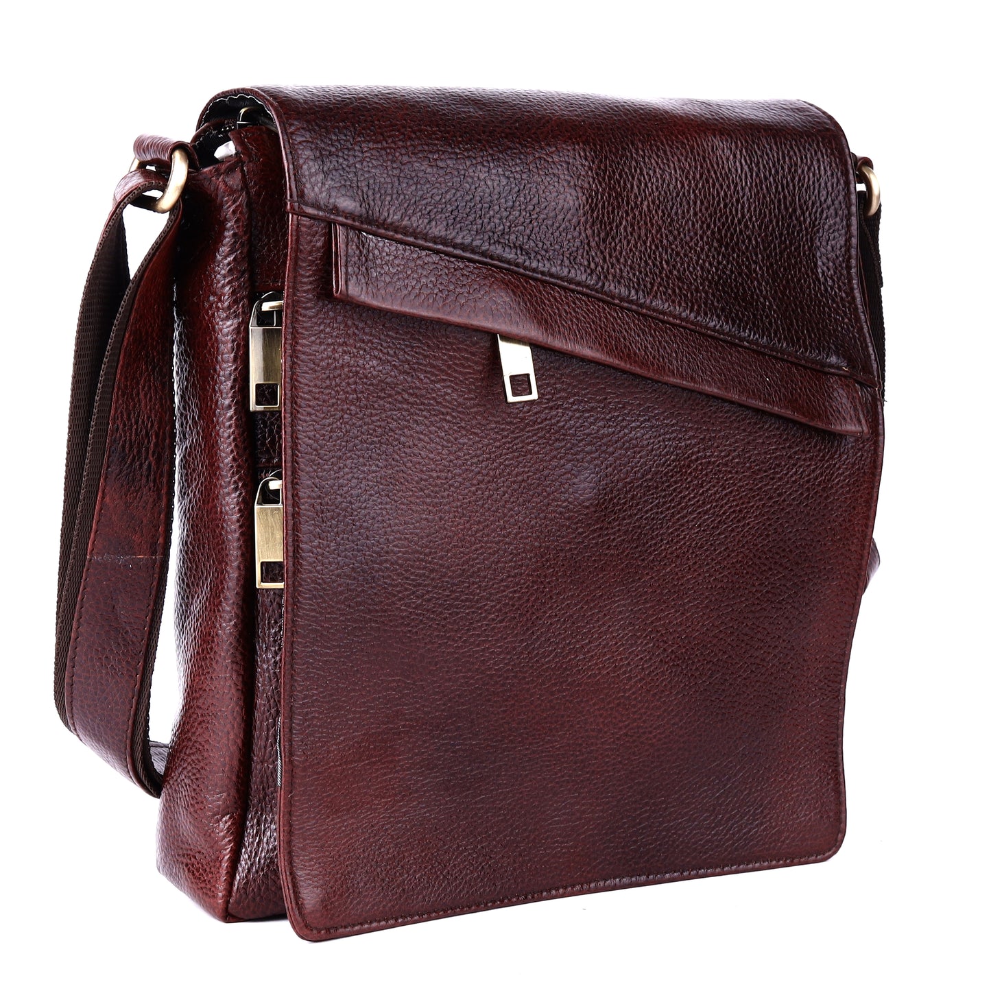 Green Hide Falcon Crest Leather Sling Bag