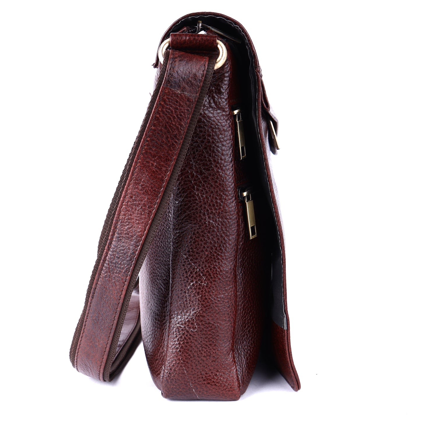 Green Hide Falcon Crest Leather Sling Bag