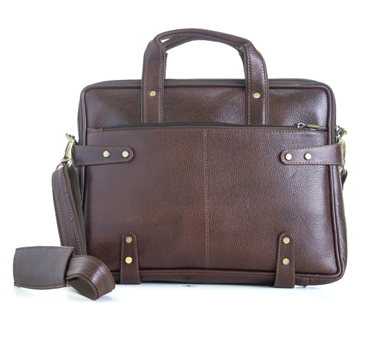 Green Hide Stratus Leather Laptop Bag