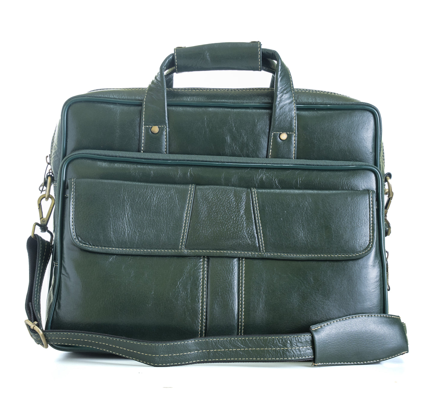 Green Hide Ardor Leather Laptop Bag