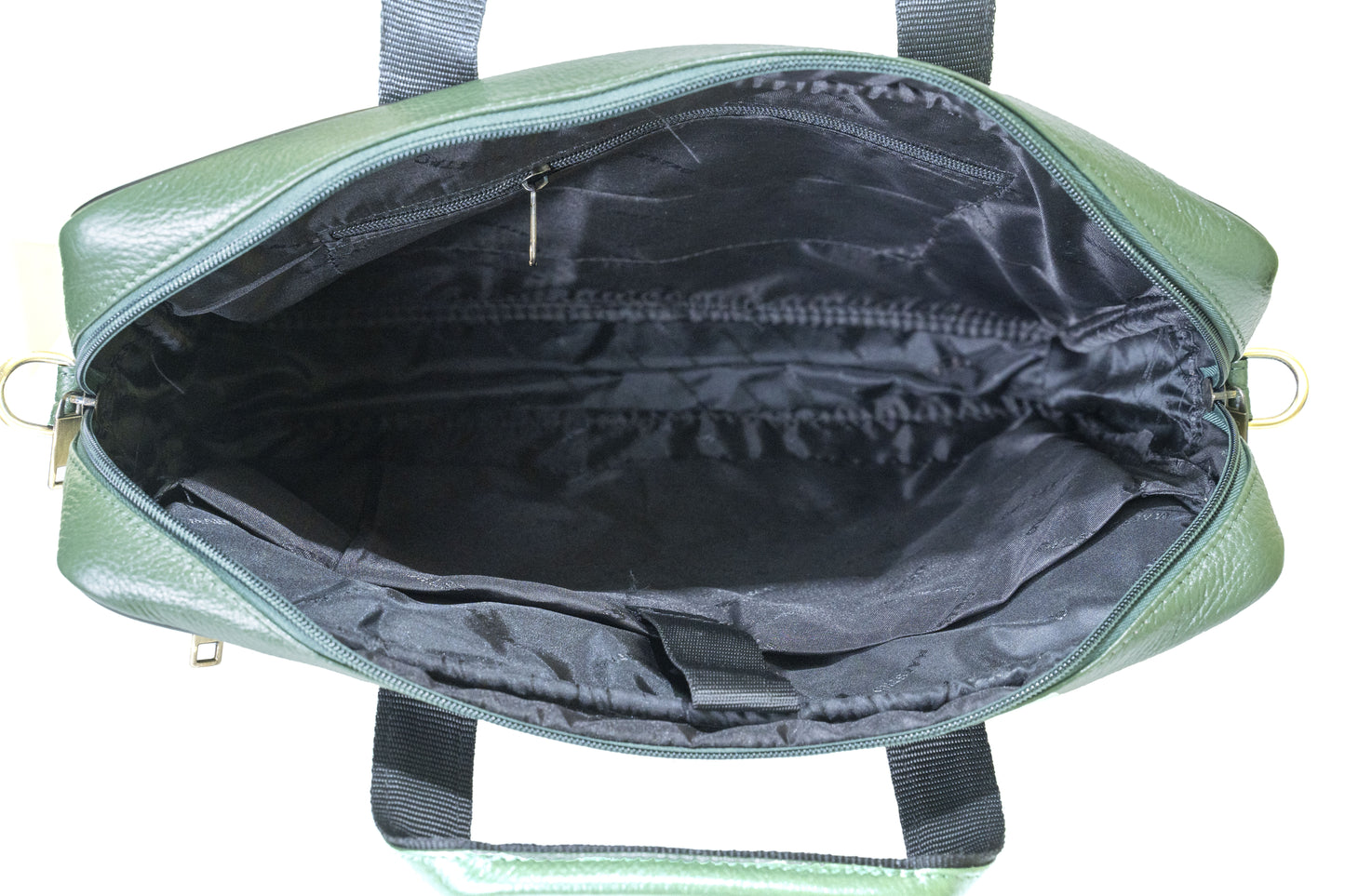 Green Hide Obsidian Leather Laptop Bag