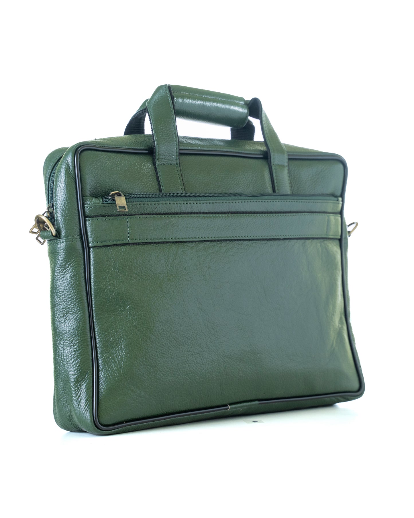 Green Hide Obsidian Leather Laptop Bag