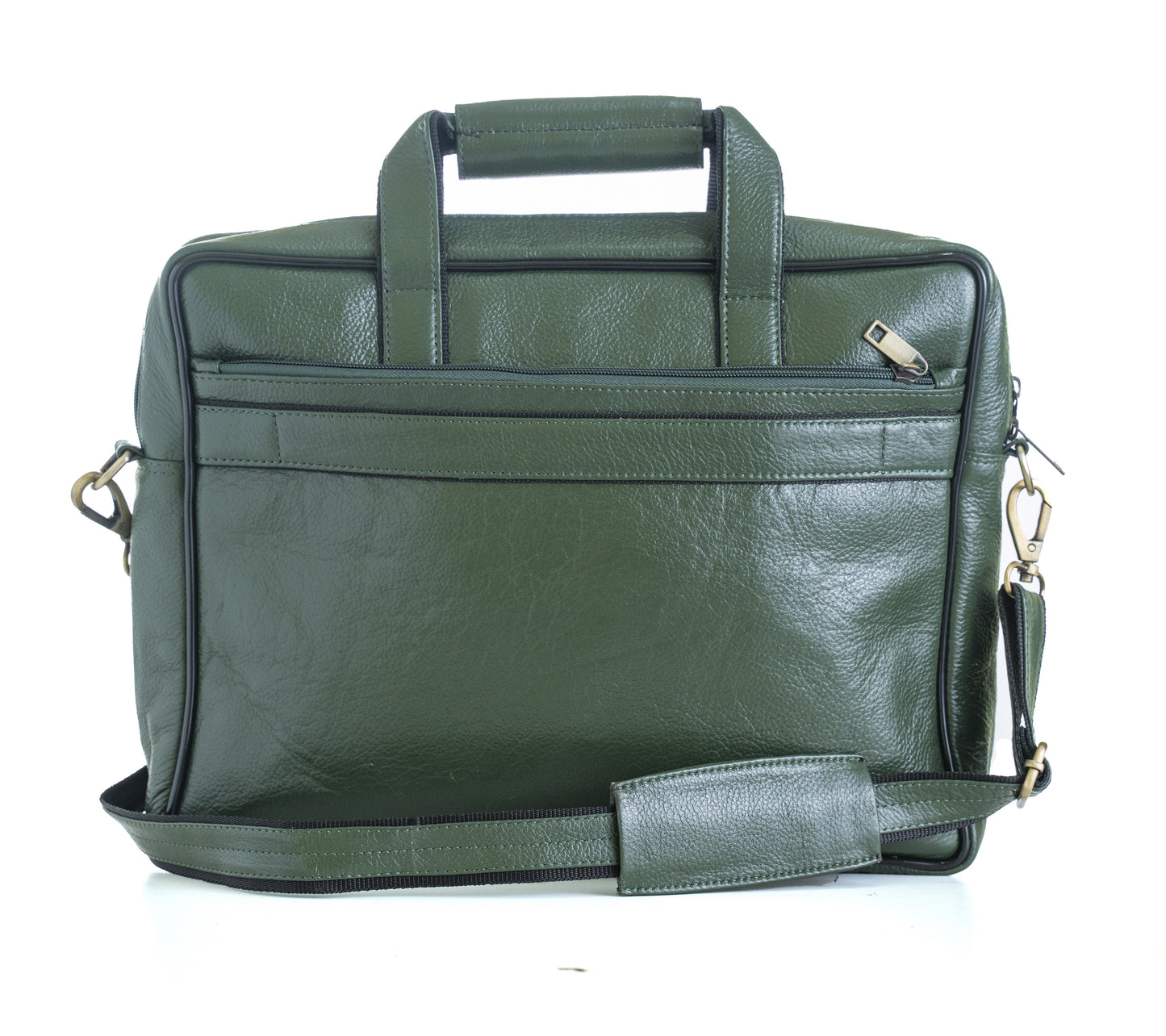 Green Hide Obsidian Leather Laptop Bag