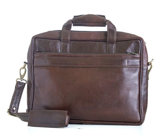 Green Hide Obsidian Leather Laptop Bag