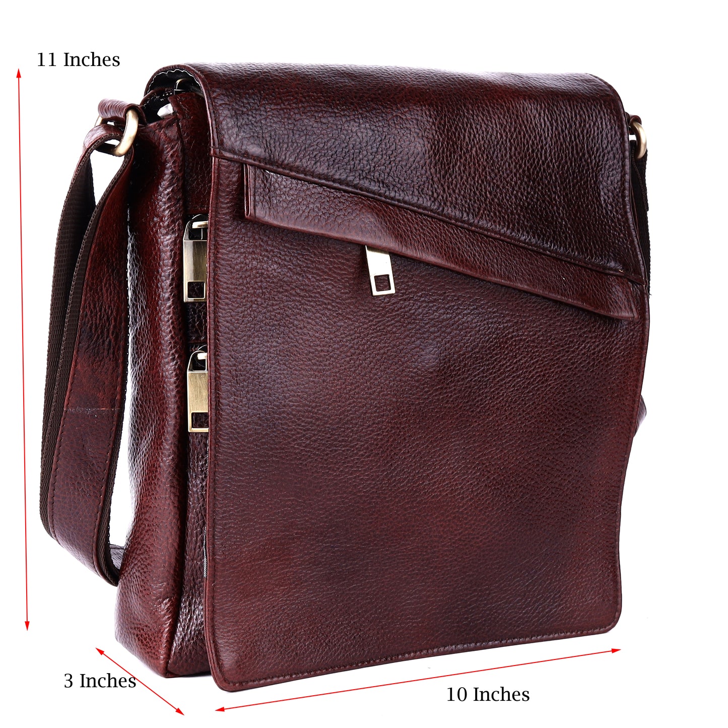 Green Hide Falcon Crest Leather Sling Bag