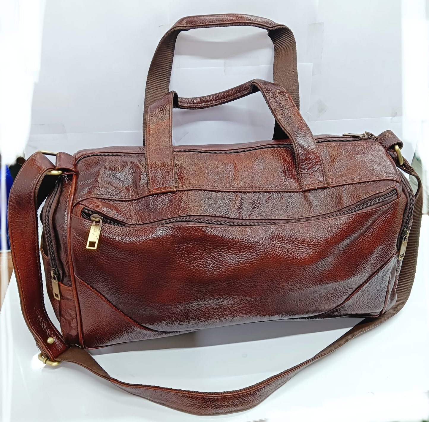Green Hide Elvon Leather Duffle Bag