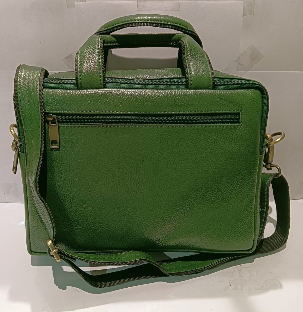Green Hide Velmor Leather Laptop Bag