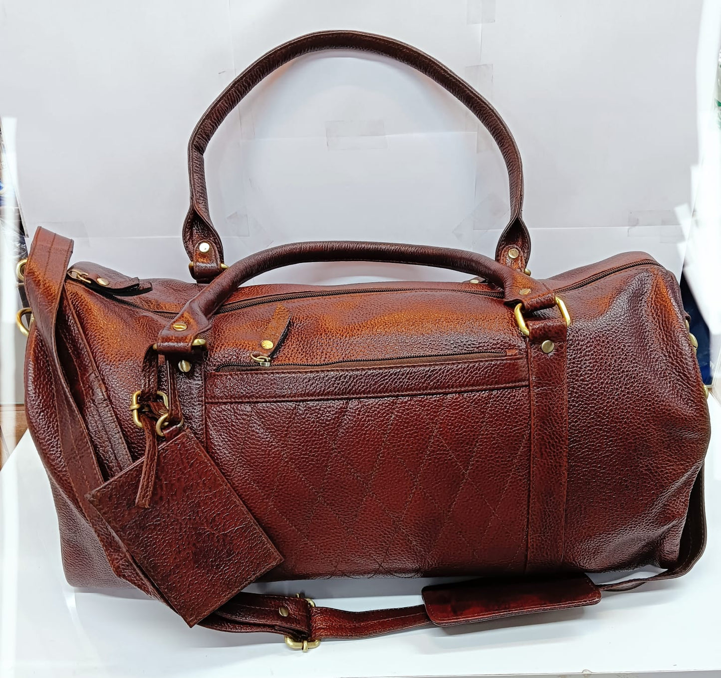 Green Hide Aurex Leather Duffle Bag