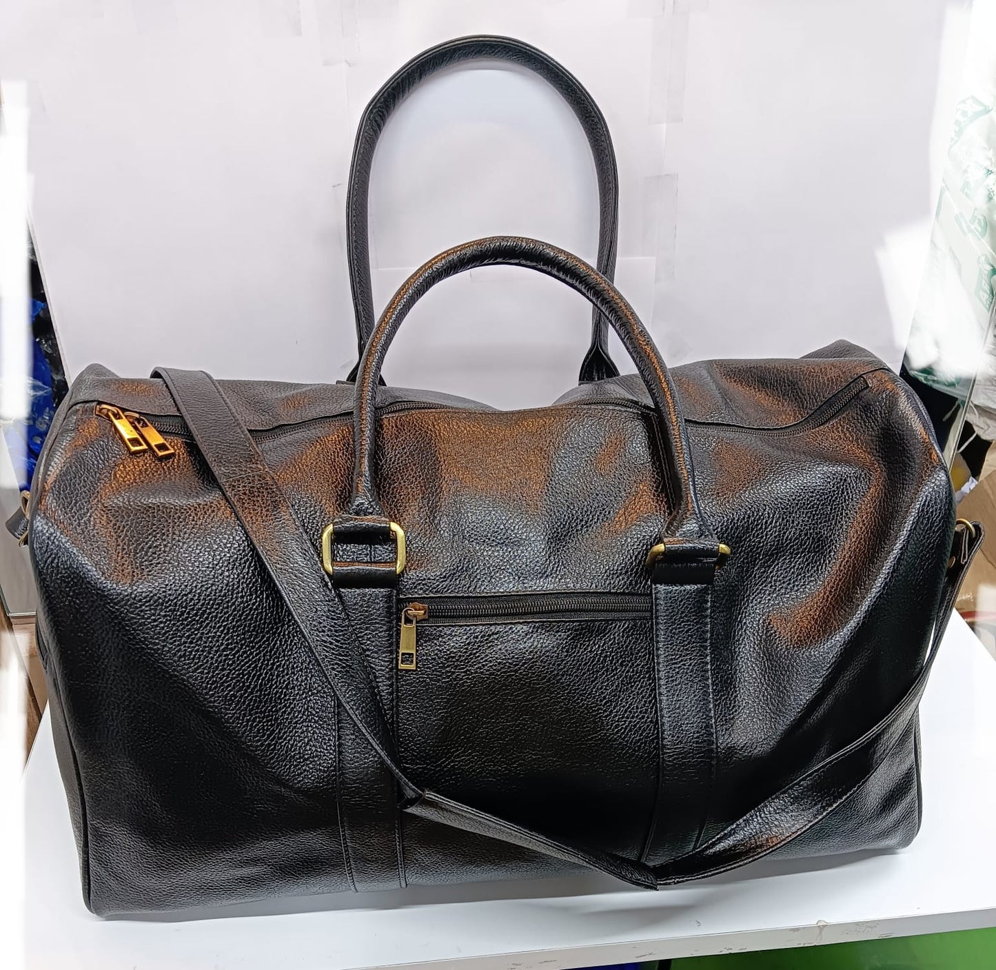Green Hide Trenox Leather Duffle Bag
