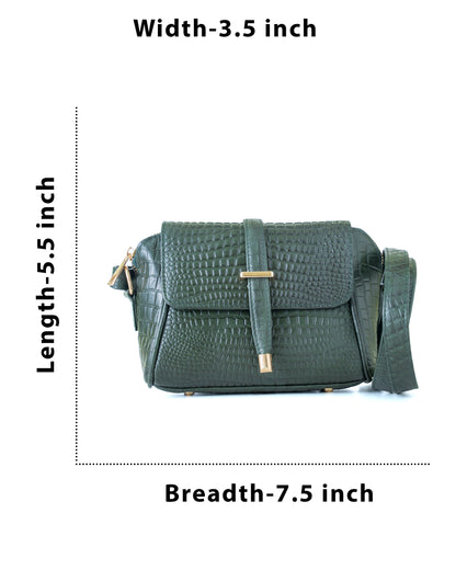 Green Hide Ilisha Leather Ladies Sling Bag