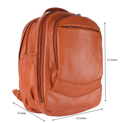 Green Hide Metro Stream Leather Laptop Backpack