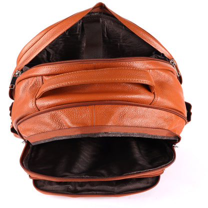 Green Hide Metro Stream Leather Laptop Backpack