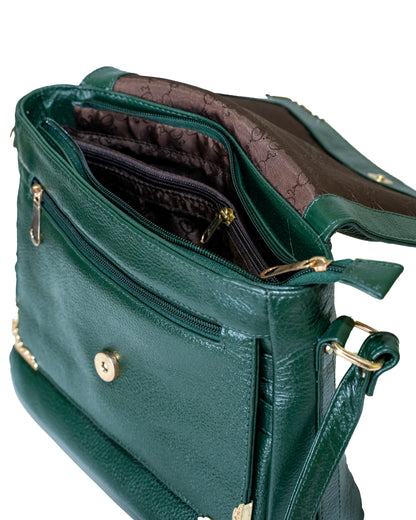 Green Hide Svara Leather Ladies Sling Bag