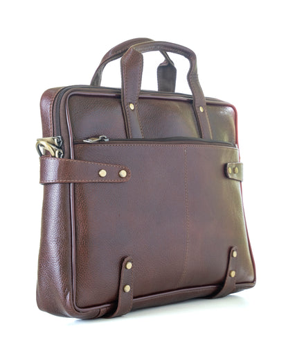 Green Hide Stratus Leather Laptop Bag