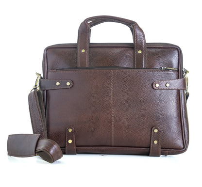 Green Hide Stratus Leather Laptop Bag