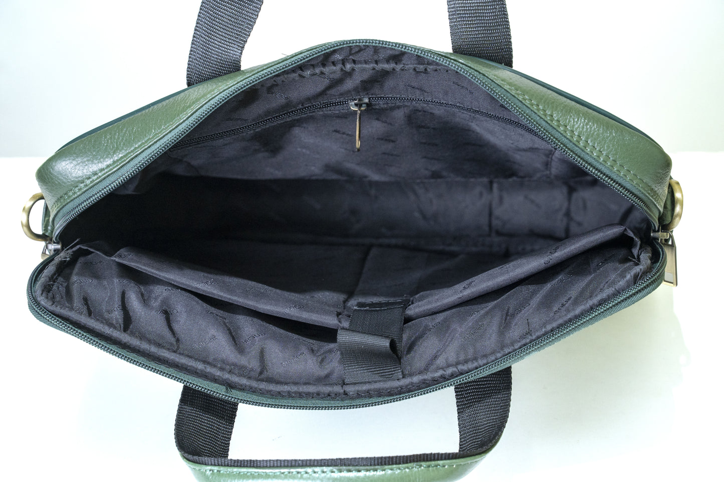 Green Hide Stratus Leather Laptop Bag