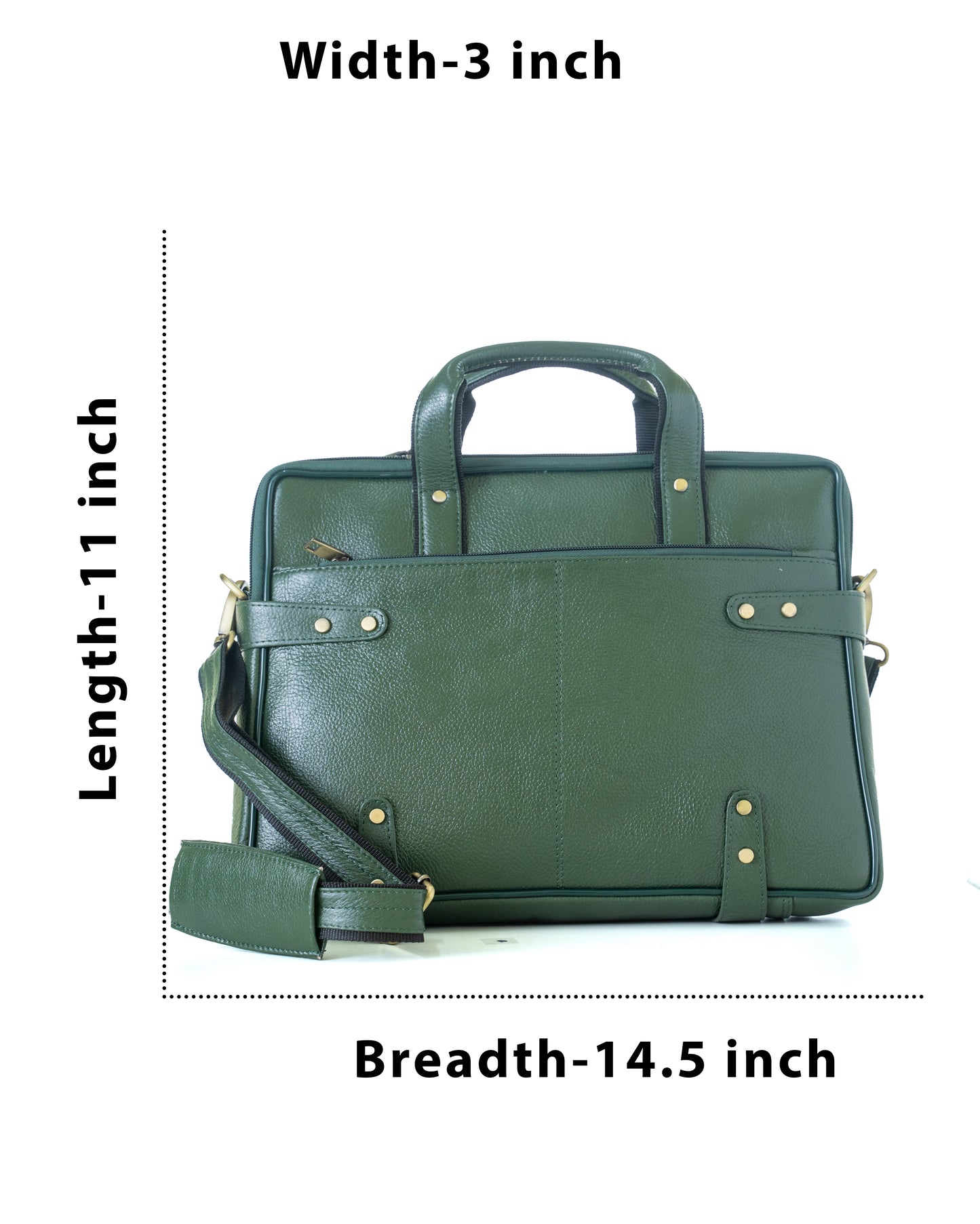 Green Hide Stratus Leather Laptop Bag