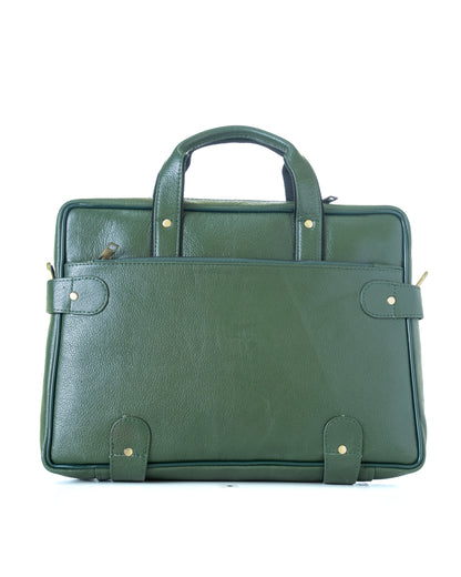 Green Hide Stratus Leather Laptop Bag