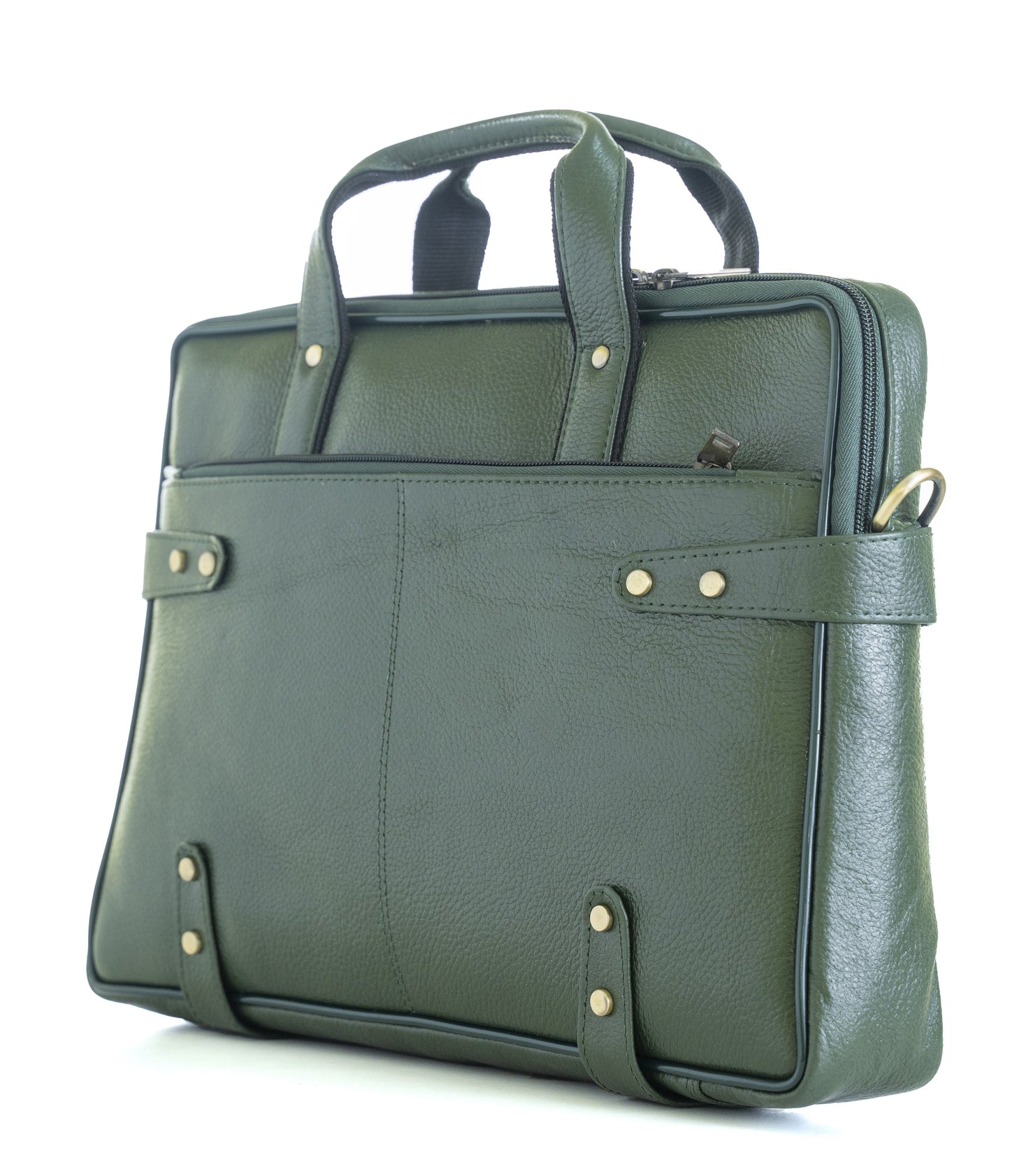 Green Hide Stratus Leather Laptop Bag