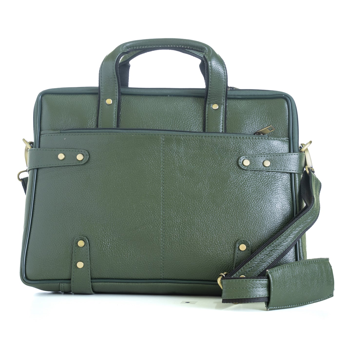 Green Hide Stratus Leather Laptop Bag