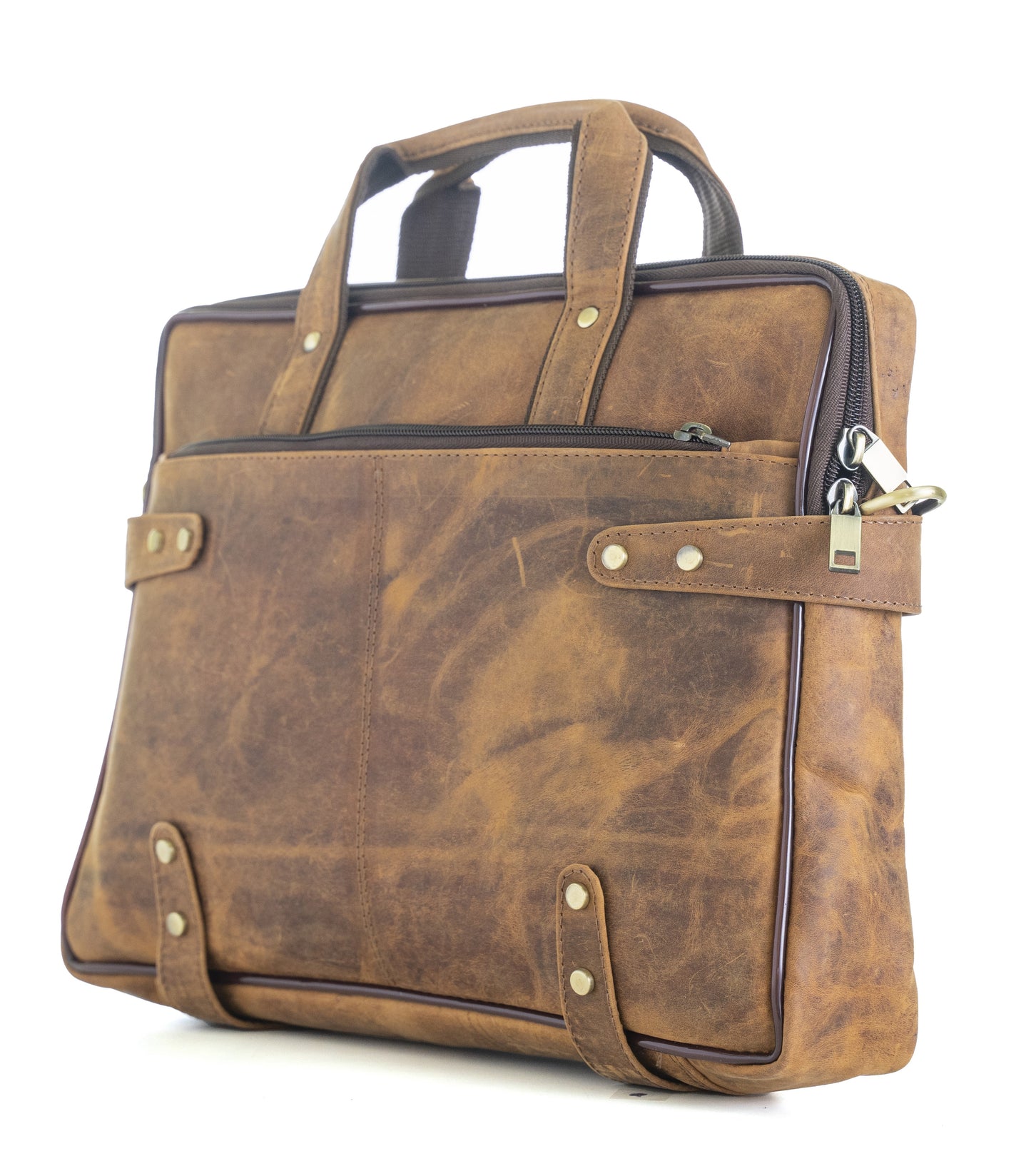 Green Hide Stratus Leather Laptop Bag