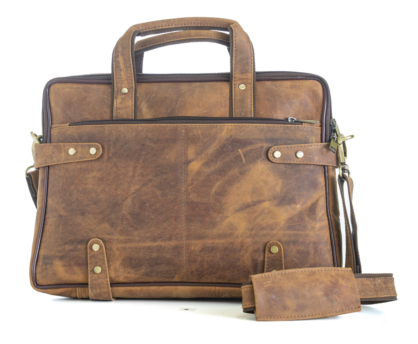 Green Hide Stratus Leather Laptop Bag