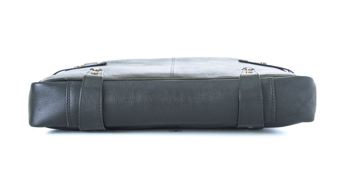 Green Hide Stratus Leather Laptop Bag