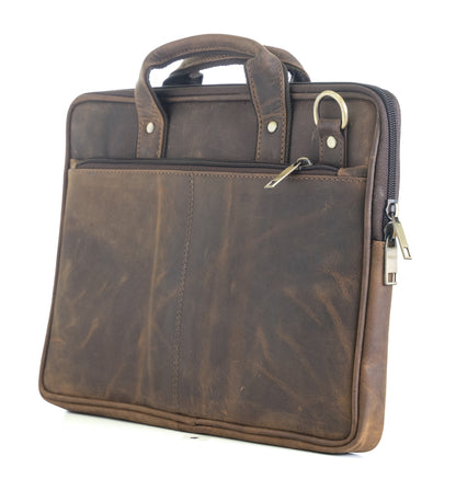 Green Hide Axiom Leather Laptop Bag