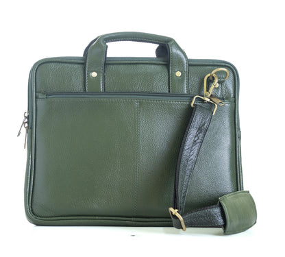 Green Hide Axiom Leather Laptop Bag