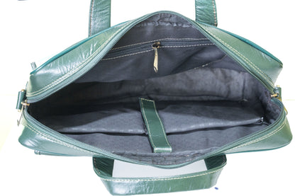 Green Hide Ardor Leather Laptop Bag