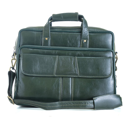 Green Hide Ardor Leather Laptop Bag
