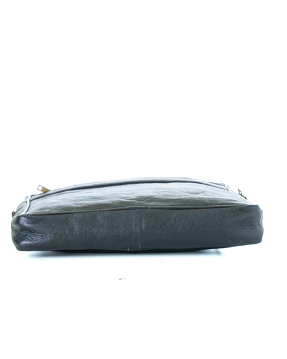 Green Hide Obsidian Leather Laptop Bag