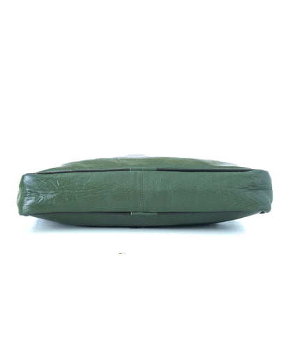 Green Hide Obsidian Leather Laptop Bag