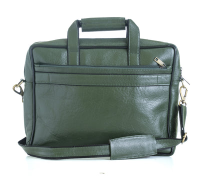 Green Hide Obsidian Leather Laptop Bag
