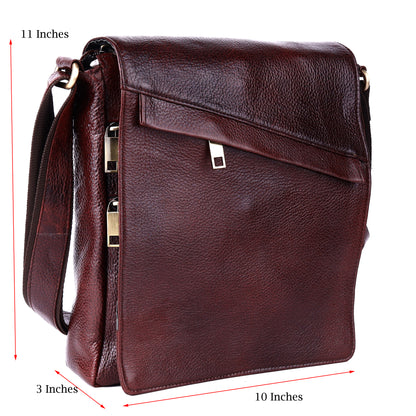 Green Hide Falcon Crest Leather Sling Bag