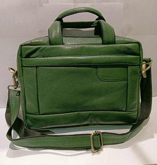 Green Hide Velmor Leather Laptop Bag