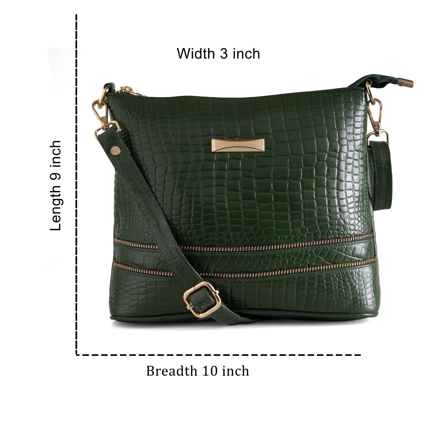 Green Hide Nayara Leather Ladies Sling Bag