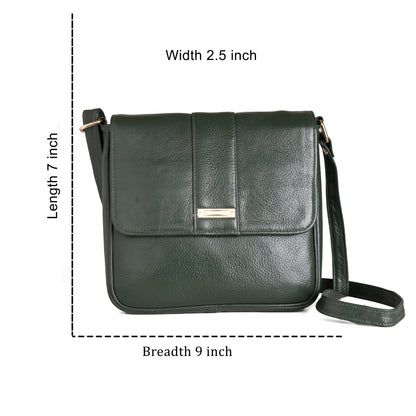Green Hide Nivriti Leather Ladies Sling Bag