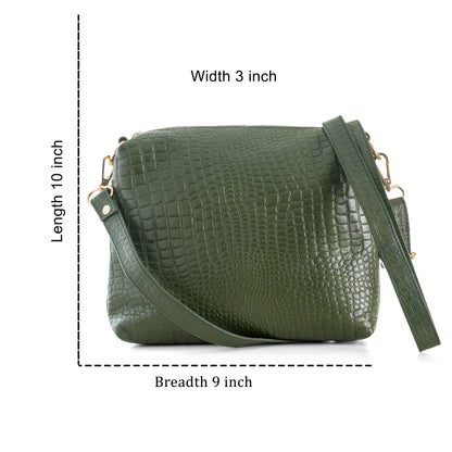 Green Hide Sira Leather Ladies Sling Bag