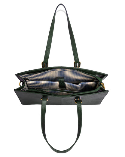 Green Hide Varnica Leather Ladies Bag