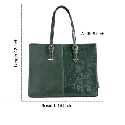 Green Hide Varnica Leather Ladies Bag